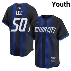 Youth Hao-Yu Lee The Motor City Kitties #50 Blue City Connect Popular Jerseys 478084-392