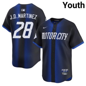Youth Gritty Tigs Blue City Connect #28 Embroidery J.D. Martinez Jersey 631566-532