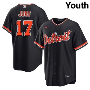 Youth New Jace Jung Navy #17 Detroit Tigers Jerseys 553707-548