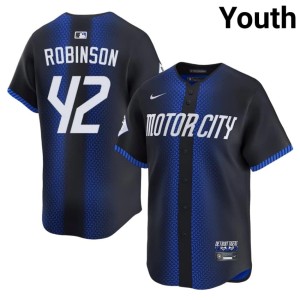 Youth The Bengals #42 Stitched Blue Jackie Robinson City Connect Jersey 239510-104