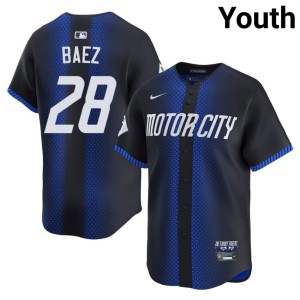 Youth City Connect Blue #28 Javier Baez Stitched Detroit Tigs Jerseys 435820-308