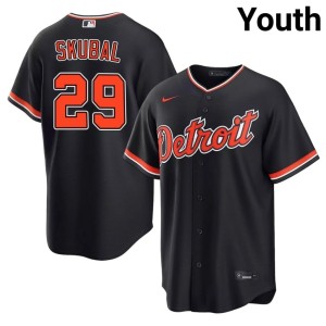 Youth Stitched The Bengals #29 Tarik Skubal Navy Jerseys 503956-973