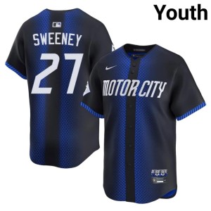 Youth Blue City Connect #27 The Bengals Trey Sweeney Official Jersey 427785-252